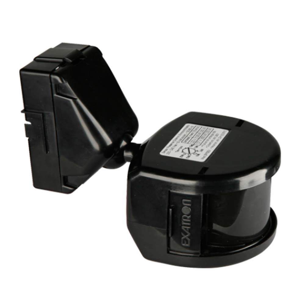 Sensor de Presença Frontal Externo Preto 180° Exatron » danielEletro.com