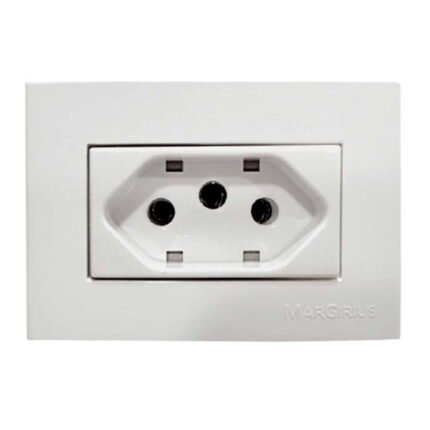 KIT 10un Tomada Para Móvel Branco 20A Margirius Embutir MDF