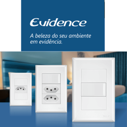 Placa 2 Postos Horizontal 4x2 Linha Evidence Fame