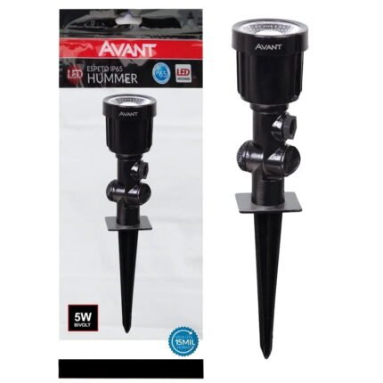 KIT 5 Espeto Led 6500k 5w Jardim Avant Prova D'água Branco Frio