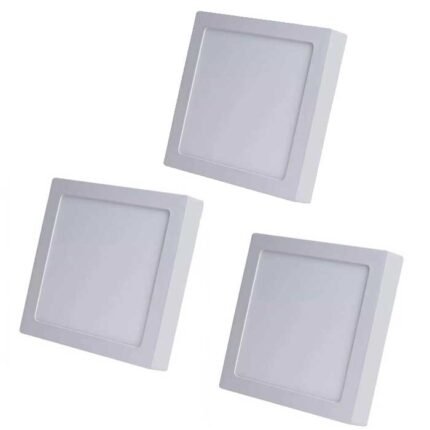 KIT 3un Plafon Led Quadrado Sobrepor 22X22 18W 6500k Avant