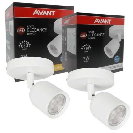 Kit 2 Spot Led Sobrepor 7w Elegance BRANCO Avant Luz 3000k