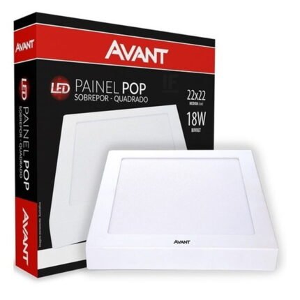 Plafon Sobrepor 22X22 6500k Led Quadrado Painel 18W Avant