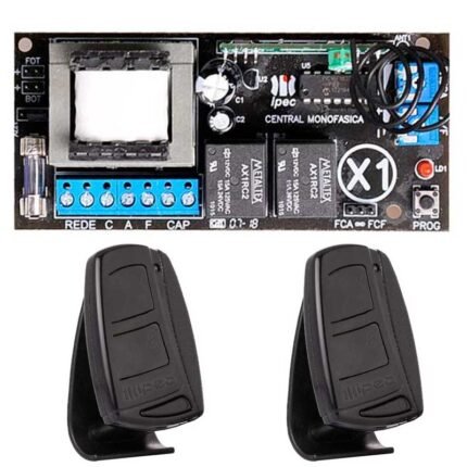 Kit Placa Central Comando Motor Portão Universal C/ 2 Controles