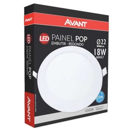 Plafon Redondo 18w Embutir 22x22 Led 6500k Bivolt Avant