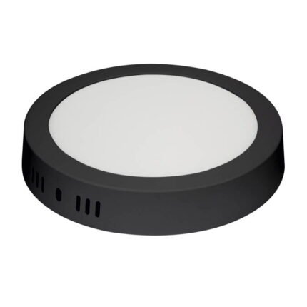 Plafon Painel Led Sobrepor Redondo 12w Preto 6500k 16cm