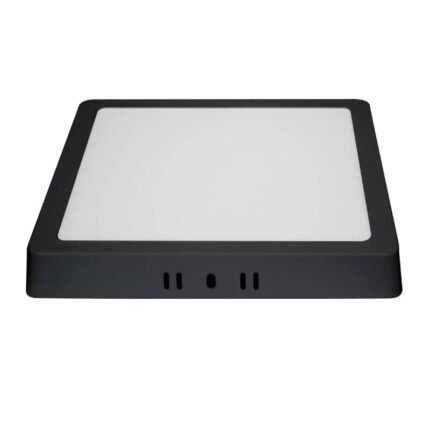 Kit 2 Plafon Painel Led Sobrepor Qua Preto 18w 22x22 6500k