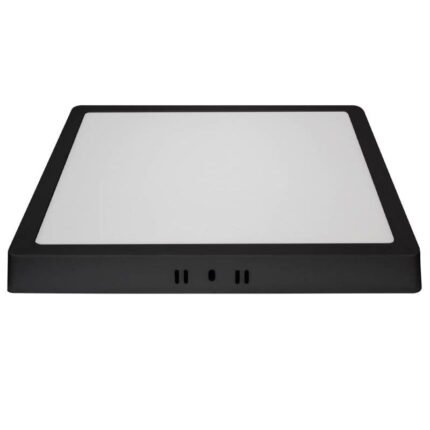 Kit 3 Plafon Painel Led Sobrepor Qua Preto 24w 30x30 6500k