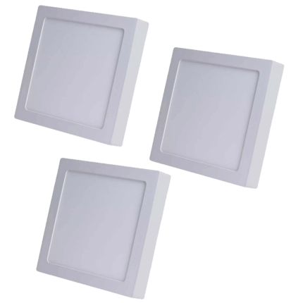 KIT 3 Plafon Led Quadrado 30x30 Sobrepor 24W 6500k  Avant
