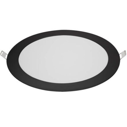 Plafon Led Embutir Redondo Preto Branco Quente 18w 22x22