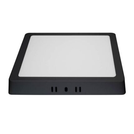 Kit 2 Plafon Led Sob Quadrado Preto Branco Quente 18w 22x22