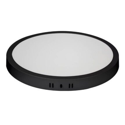 Kit 2 Plafon Led Sob Redondo Preto Branco Quente 24w 30x30