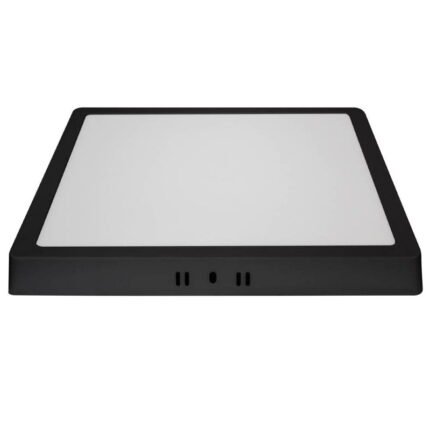 Plafon Led Sobrepor Quadrado Preto Branco Quente 24w 30x30