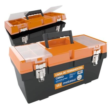 Caixa de Ferramenta Plástico Cargo c/Fecho Metal 50x22x24cm