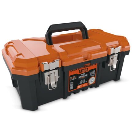 Caixa Ferramentas Tática Laranja 18,3''44x23x18 Fecho Metal