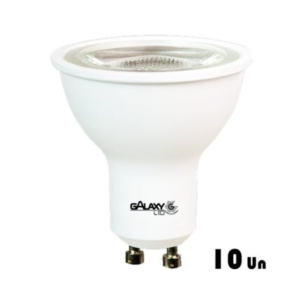 Kit 10 Lâmpada Led Dicroica Dimerizavel Gu10 7w 3000k Quente