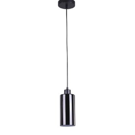 Pendente de Vidro Lustre Cozinha e Sala Cilindrico Preto
