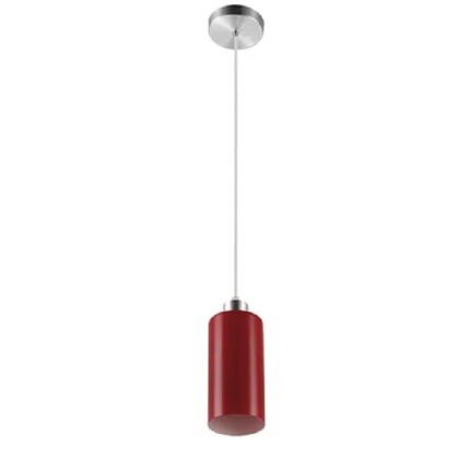 Pendente de Vidro Lustre Cozinha e Sala Cilindrico Vermelho