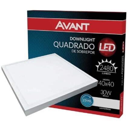 Kit 3 Plafon Led Quadrado Sobrepor 40X40 Painel 30W 3000K Avant