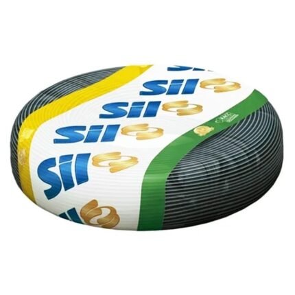 Rolo Com 100m Fio Cabo Flexível 6mm 750v Elétrico Preto Sil