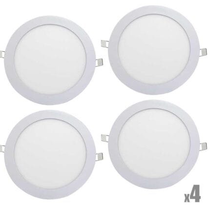 KIT 4 Plafon Redondo 22x22 18w Embutir Led 6500k Bivolt Avant