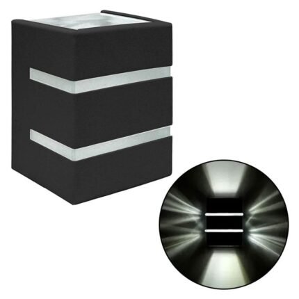 Arandela Aço Com 2 Aletas Vidro G9 Preto - Blumenau