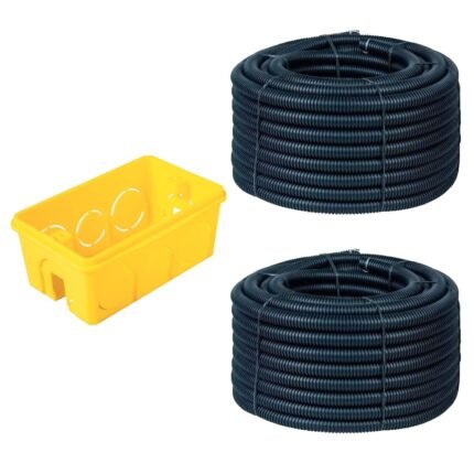 Kit 2 Eletroduto Corrugado 3/4 50 Metros + 50Un Caixinha 4x2