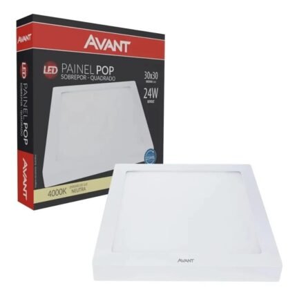 Kit 3un Plafon Led Quadrado 30x30 Sobrepor 24W 4000k Avant