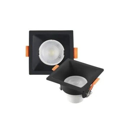 Spot Led Recuado Direcionável Embutido Preto 6w Luz Neutra