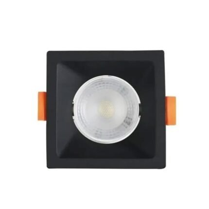 Kit 5 Spot Led Recuado Direcionável Emb Preto 6w Luz Neutra