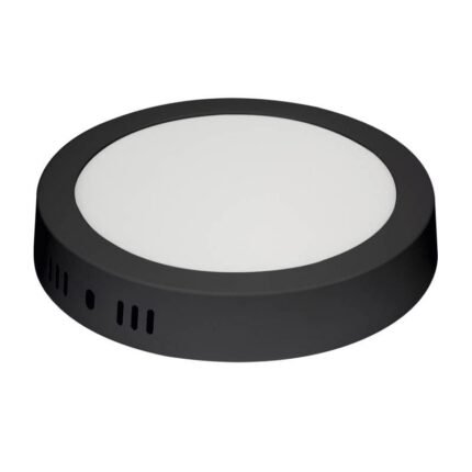 Kit 2 Plafon Painel Led Sobrepor Redond 12w Preto 4100k 16cm