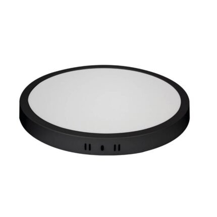 Kit 10 Painel Led Sobrepor Redondo Luz Neutra 24w Preto