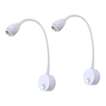 Kit 2 Arandela Flexível Led 3w Branca Cabeceira Cama Leitura