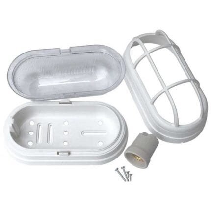 KIT 6 Luminária Arandela Tartaruga Externa Branca Grade OPL