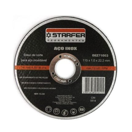 Kit 10 Peças Disco De Corte 4.1/2 7/8 Inox Starfer