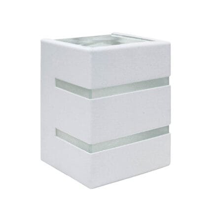 Arandela Aço 2 Aletas Vidro G9 Parede Branca Facho Duplo