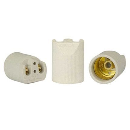 KIT 15 Bocal Soquete Porcelana Liso E27 Spot Plafon C/ Borne