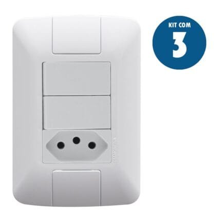 Kit 3 Conjunto 2 Interruptor Tomada 10a Aria 4x2 Tramontina