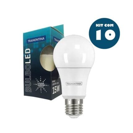 Kit 10 Lâmpada Led Bulbo E27 15w 6500k Luz Branca Tramontina