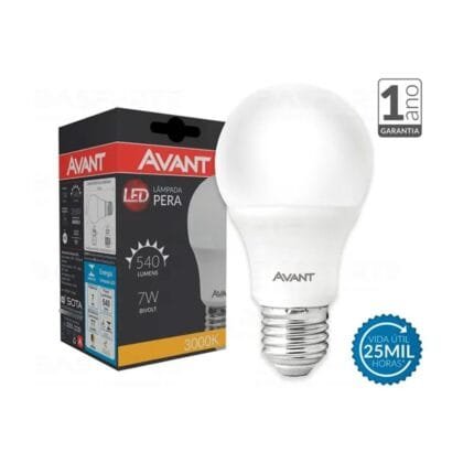 Kit 15 Lâmpada Led Pêra Bulbo E27 3000k Luz Amarela 7w Avant