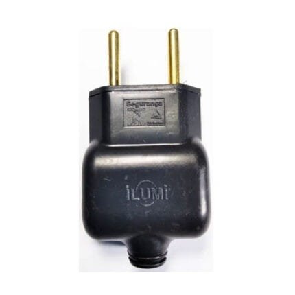 Plug Tomada Pino Macho 10a Anti Chama 250v Ilumi Preto