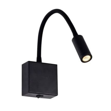 Arandela Cama Leitura Led 3w Haste Flexível 3000K Evy Preto