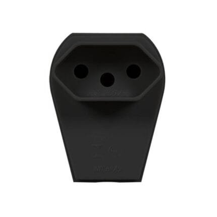 Plugue de Sobrepor Tomada Fêmea 3 Pinos 10A Preto Pezzi