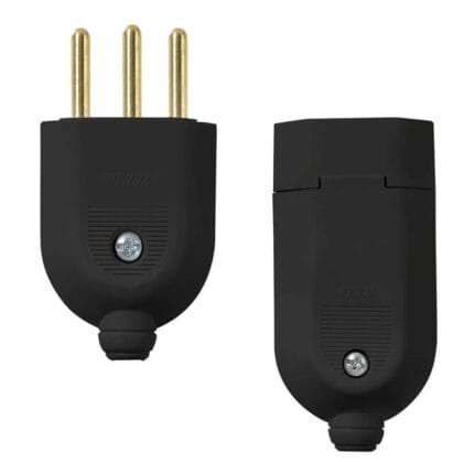 Kit Tomada Fêmea e Plugue Macho 3 Pinos 20A Preto Pezzi