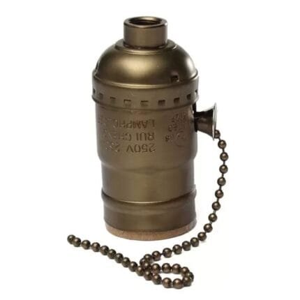 Soquete Vintage Bronze E27 Liga / Desliga na Corrente