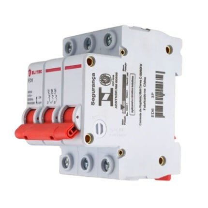 Disjuntor Trifásico 3 Polos Tripolar 10A Din 6kA Elitek