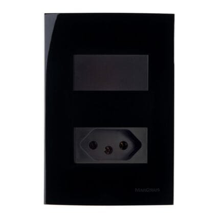Conjunto Placa C/ Interruptor + Tomada 10A Sleek Margirius