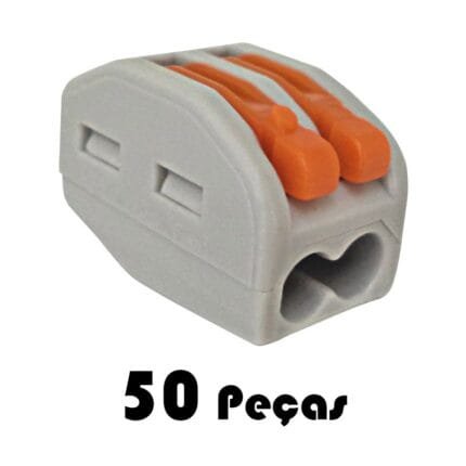 50 Conector Wag Emenda 2 Fios Automático 4mm² 32a Compacto
