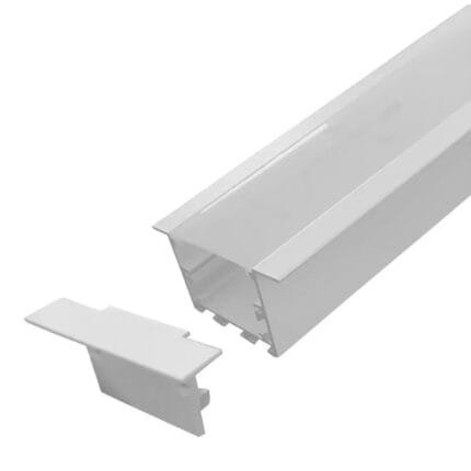 Perfil Para Fita Led Embutir 43x25mm Branco Barra 1 metro