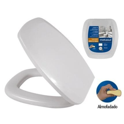 Assento Sanitário Retangular Almofadado Thema Branco Metasul